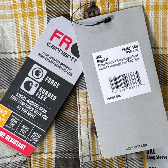 NWT Carhartt FR Flame Resistant 3XL Cat 2 Force Rugged Flex Loose Fit Twill - Picture 5 of 12